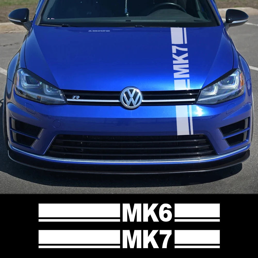 Vinilo Deportivo para Capó - Compatible con Volkswagen Golf MK4 MK5 MK6 MK7 MK8