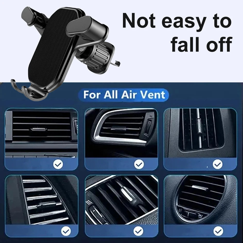 Soporte para Móvil de Coche con Montaje en Rejilla de Ventilación – Ajuste 360º y Liberación Rápida