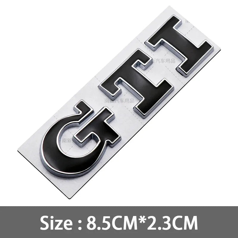 Emblema Metálico 3D GTI – Para Parrilla o Maletero | Compatible con VW Golf MK2 a MK8