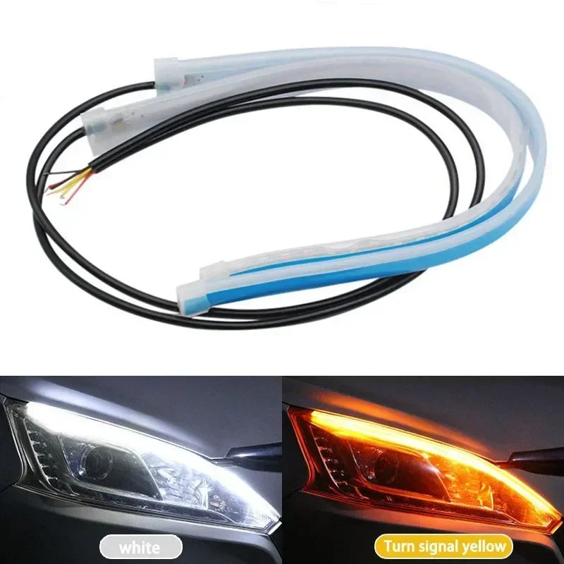 🚗 Tiras LED Flexibles para Faros – 2pcs 30cm | Impermeables y Universales