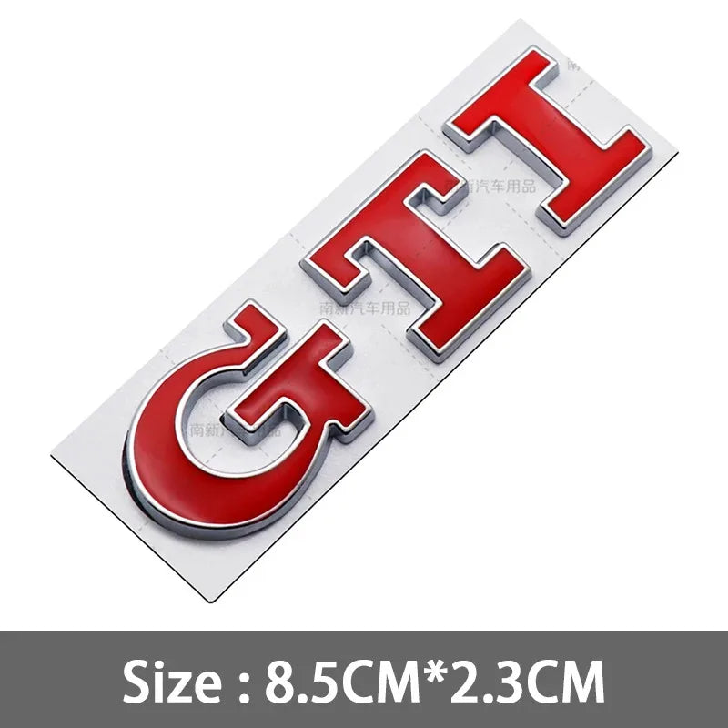 Emblema Metálico 3D GTI – Para Parrilla o Maletero | Compatible con VW Golf MK2 a MK8