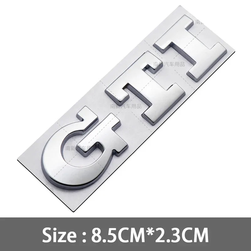 Emblema Metálico 3D GTI – Para Parrilla o Maletero | Compatible con VW Golf MK2 a MK8