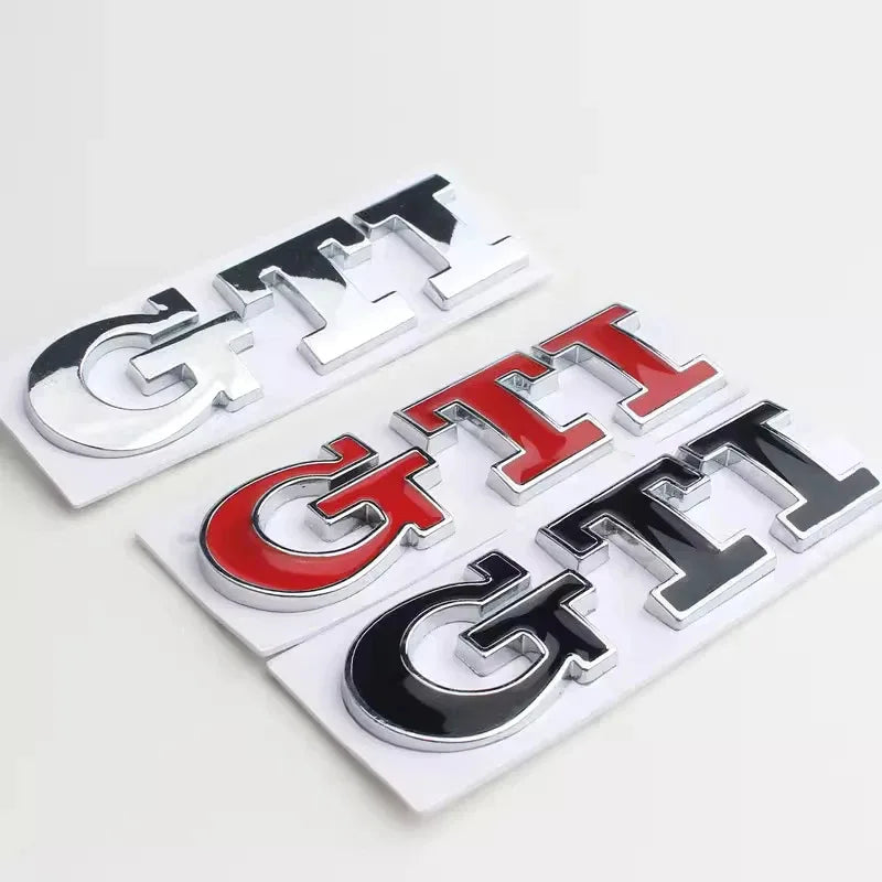 Emblema Metálico 3D GTI – Para Parrilla o Maletero | Compatible con VW Golf MK2 a MK8