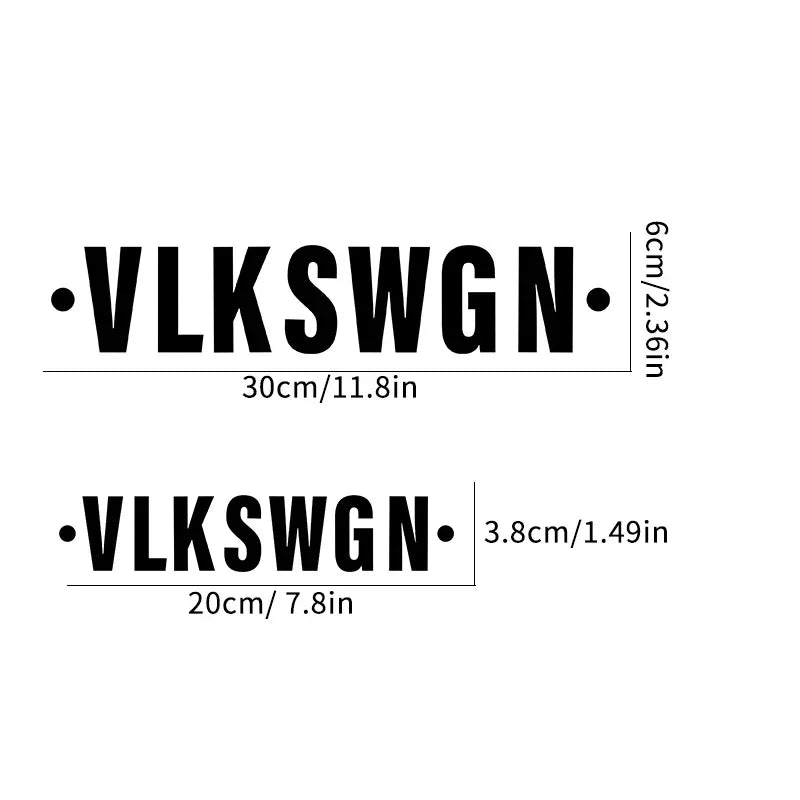 Pegatina “VLKSWGN” – Vinilo Decorativo para Carrocería (Disponible en varios colores y tamaños)