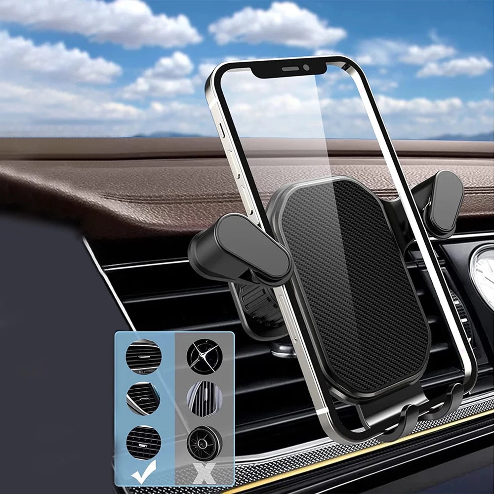 Soporte para Móvil de Coche con Montaje en Rejilla de Ventilación – Ajuste 360º y Liberación Rápida