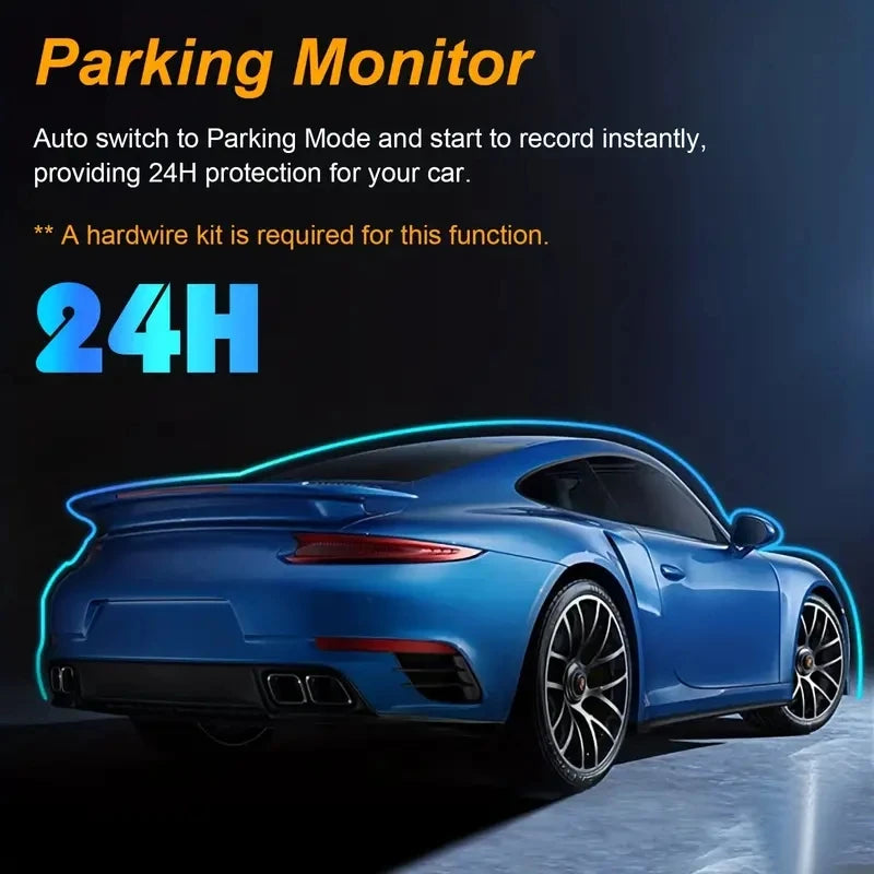 Dash Cam Doble Lente con Visión Nocturna y Sensor G – 1080P HD | 3.16” Pantalla IPS