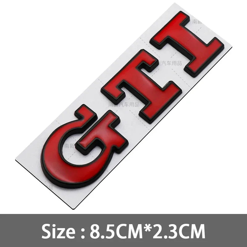 Emblema Metálico 3D GTI – Para Parrilla o Maletero | Compatible con VW Golf MK2 a MK8