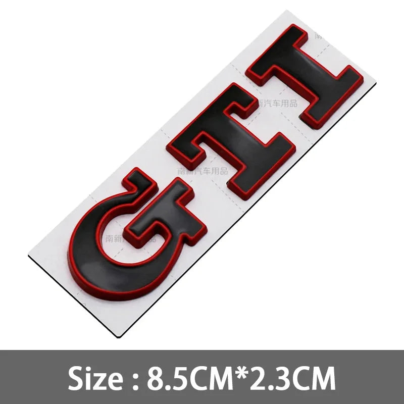 Emblema Metálico 3D GTI – Para Parrilla o Maletero | Compatible con VW Golf MK2 a MK8
