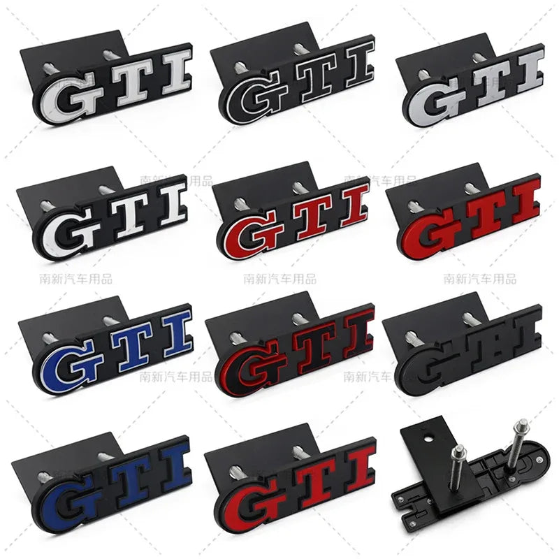 Emblema Metálico 3D GTI – Para Parrilla o Maletero | Compatible con VW Golf MK2 a MK8