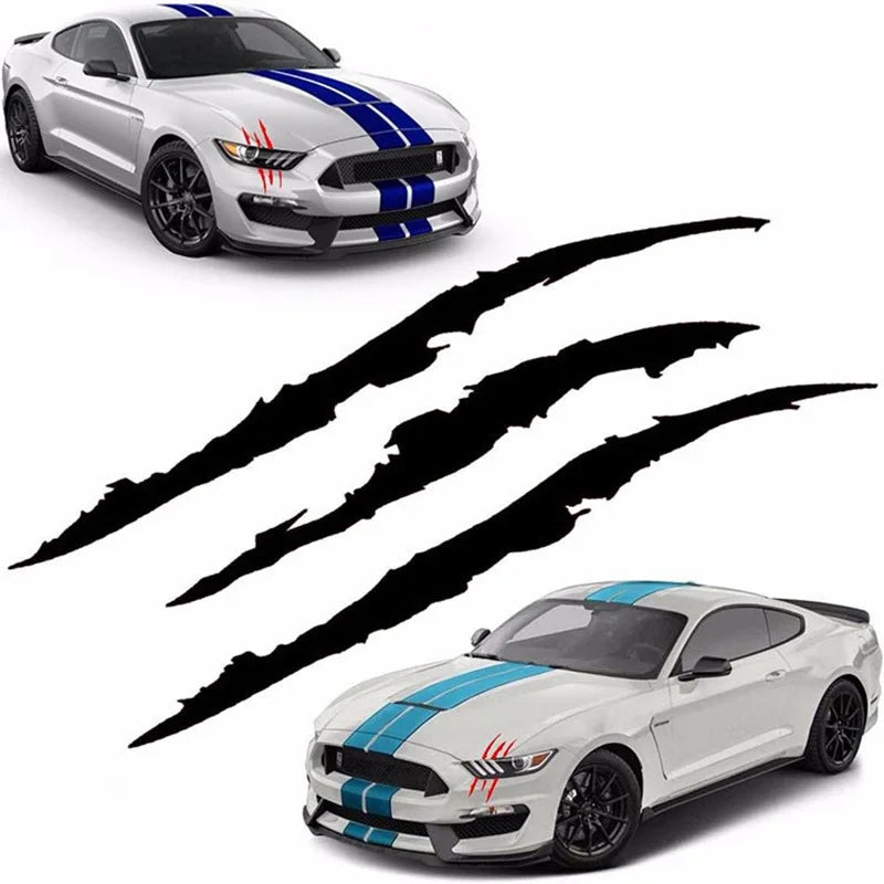 Vinilo Reflectante “Zarpa Fantasma” para Coche – Decoración Creativa de Capó y Faros
