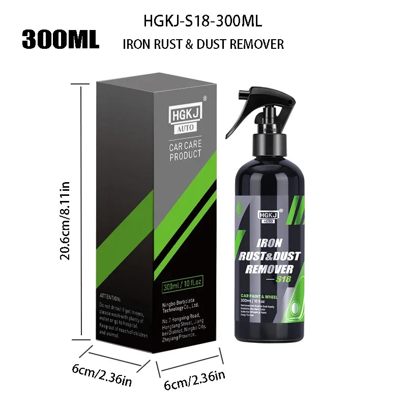 HGKJ Eliminador de Óxido y Polvo Metálico – Spray Limpia Llantas y Pintura (50 / 100 / 300 ml)