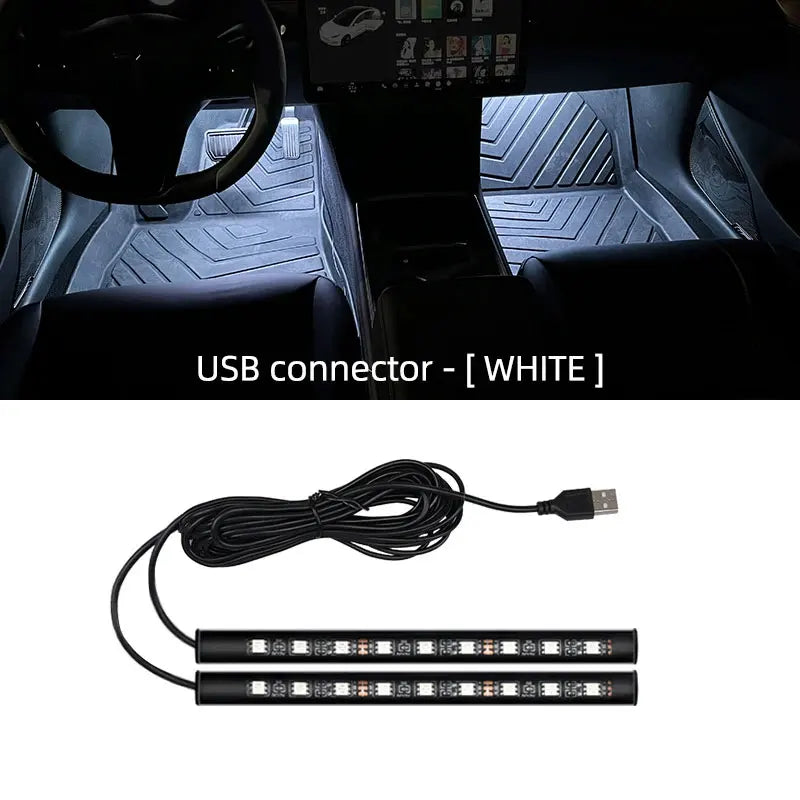 Luz Ambiental LED para Interior de Coche con USB – Iluminación Decorativa y Ambiental