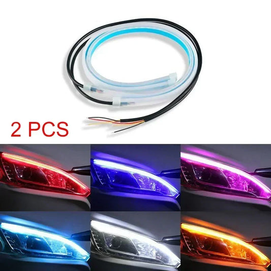 🚗 Tiras LED Flexibles para Faros – 2pcs 30cm | Impermeables y Universales