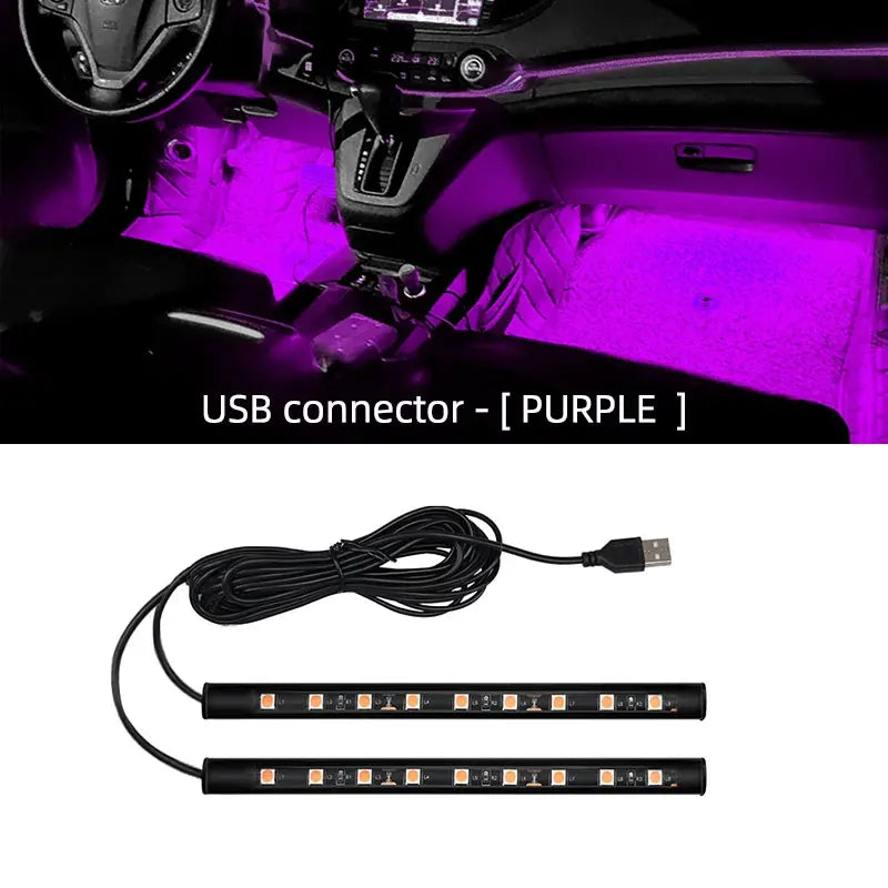 Luz Ambiental LED para Interior de Coche con USB – Iluminación Decorativa y Ambiental