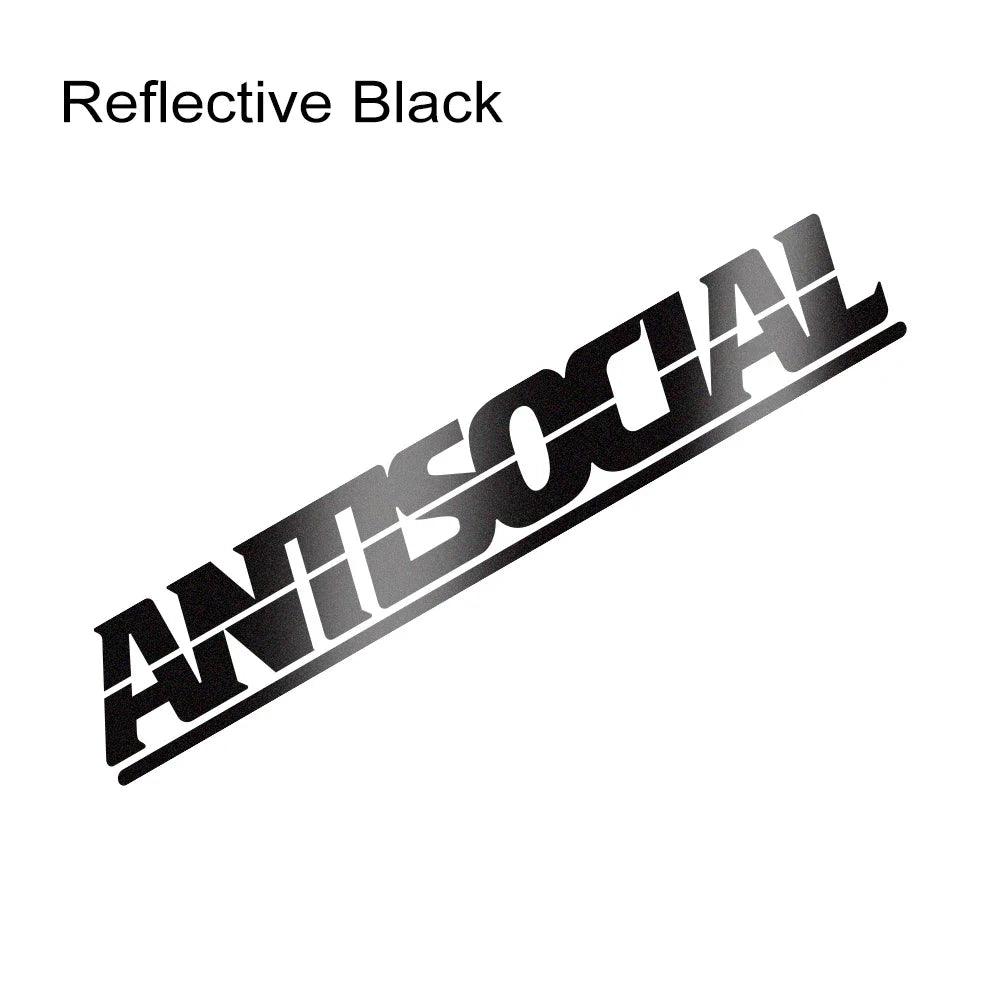 Pegatina Reflectante “Antisocial” – Personalizable y Resistente para Coche, Moto, Laptop y Más