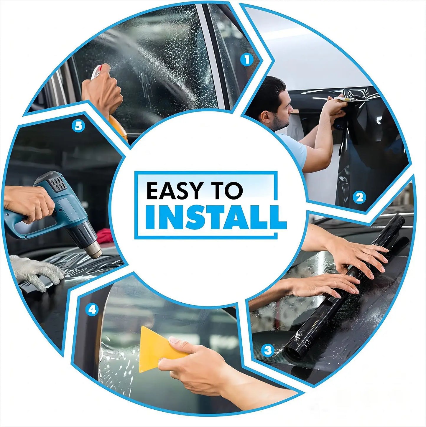 Lámina Polarizada para Ventanas de Coche – Protección Solar, Privacidad y Bloqueo UV (50 cm x 3 m / 10 m)