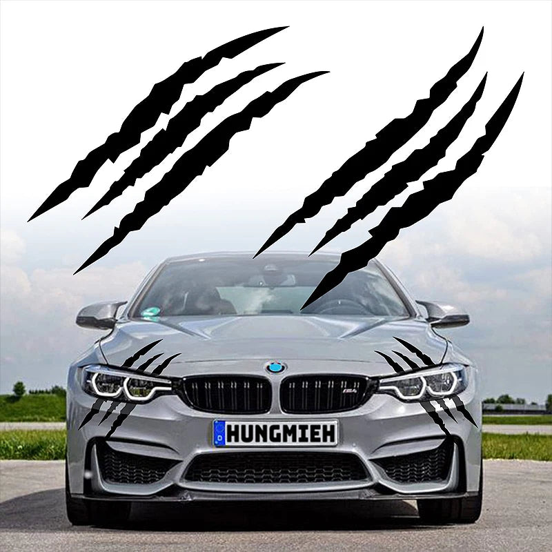 Vinilo Reflectante “Zarpa Fantasma” para Coche – Decoración Creativa de Capó y Faros