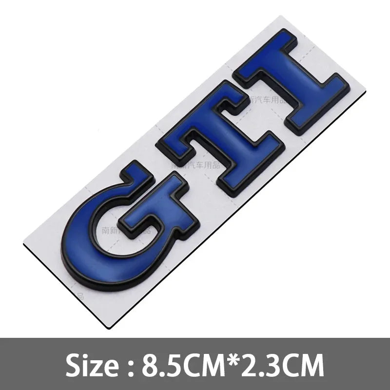 Emblema Metálico 3D GTI – Para Parrilla o Maletero | Compatible con VW Golf MK2 a MK8