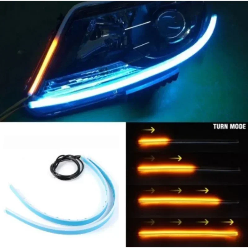 🚗 Tiras LED Flexibles para Faros – 2pcs 30cm | Impermeables y Universales