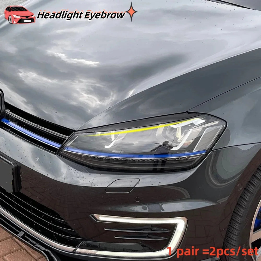 2 piezas de cejas para faros de coche en ABS – Compatible con Volkswagen Golf 7 / MK7 / GTI