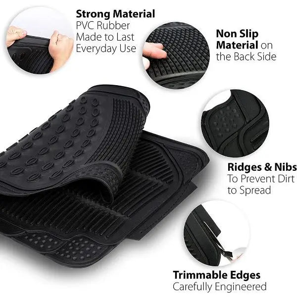 Alfombrillas de Goma para Coche – Universales, Recortables y Resistentes a Todo Clima