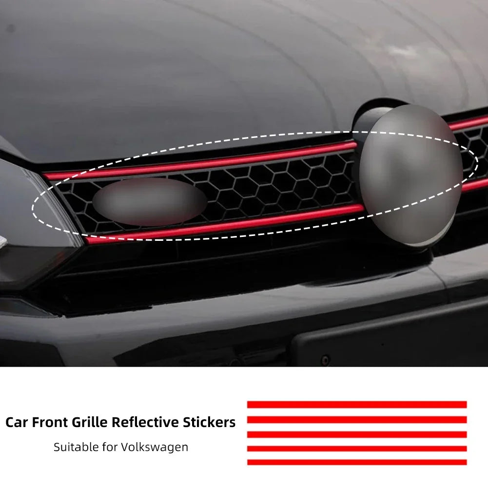Juego de Tiras Reflectantes para Parrilla y Capó – Compatible con VW Golf 6/7 y Polo