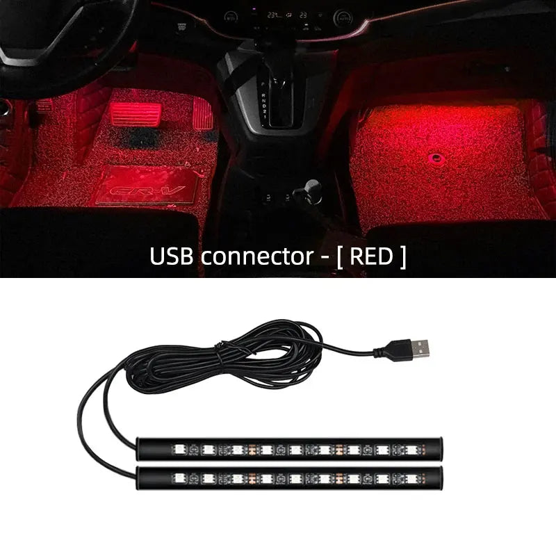 Luz Ambiental LED para Interior de Coche con USB – Iluminación Decorativa y Ambiental