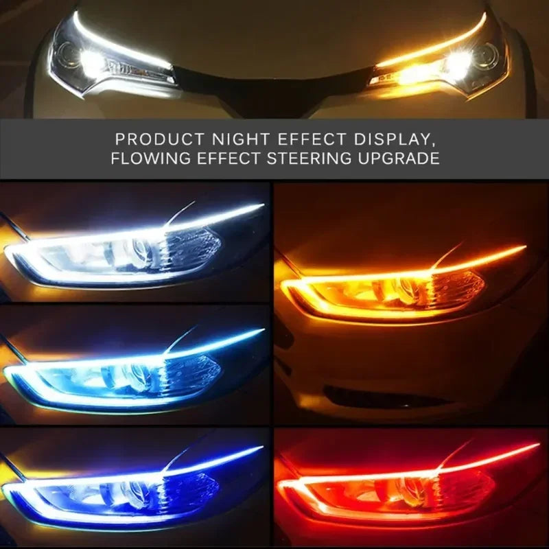 🚗 Tiras LED Flexibles para Faros – 2pcs 30cm | Impermeables y Universales