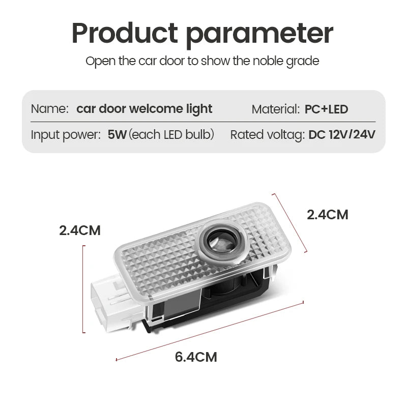 Luces de Bienvenida LED con Proyector de Logo – “Ghost Shadow” para Puertas Audi (2 uds)