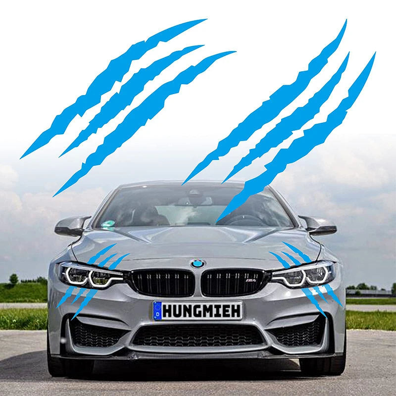 Vinilo Reflectante “Zarpa Fantasma” para Coche – Decoración Creativa de Capó y Faros