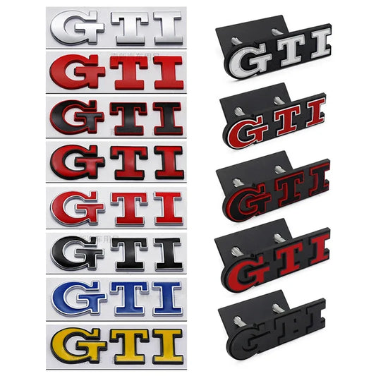 Emblema Metálico 3D GTI – Para Parrilla o Maletero | Compatible con VW Golf MK2 a MK8