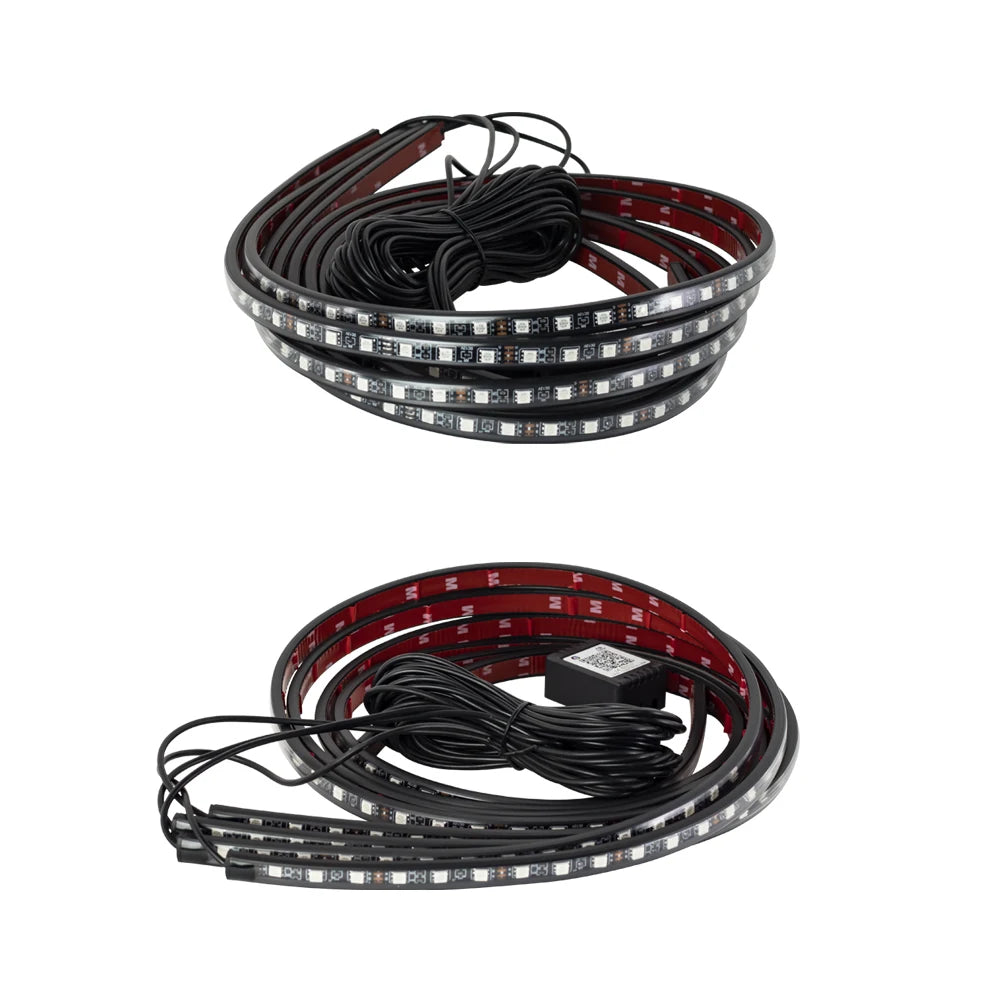Tira de Luces LED Flexible para Chasis de Coche con Control Remoto / APP – Iluminación Ambiental RGB Neon