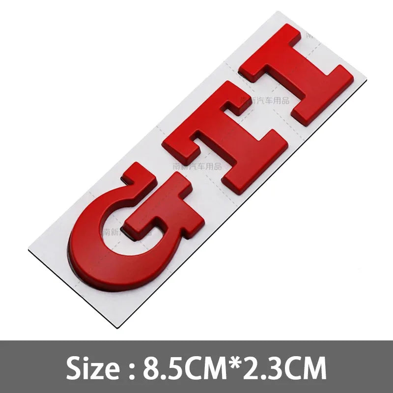 Emblema Metálico 3D GTI – Para Parrilla o Maletero | Compatible con VW Golf MK2 a MK8